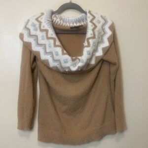 Boston Proper Cold Shoulder Sweater with Pearl Accents. Beige. Size Medium. NWOT